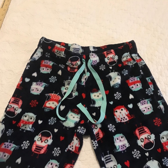 Secret Treasures fluffy dark blue pull-on sleep pants with owl pattern (S) - Picture 3 of 9